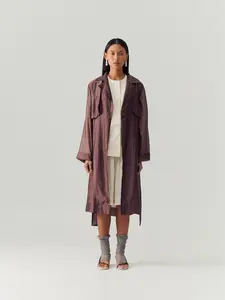 NASL by Nagita Slavina Brown Sheer Coat
