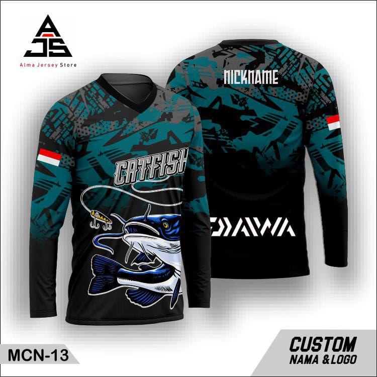jersey mancing catfish lengan panjang full printing sunlim free costum Nama & logo