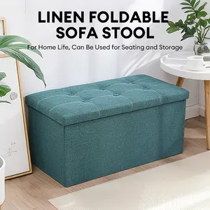 Kulit tahan air Storage Box Sofa LipatKotak Kursi Box Lipat Serbaguna Sofa BoxStorage Bangku Penyimpanan untuk
