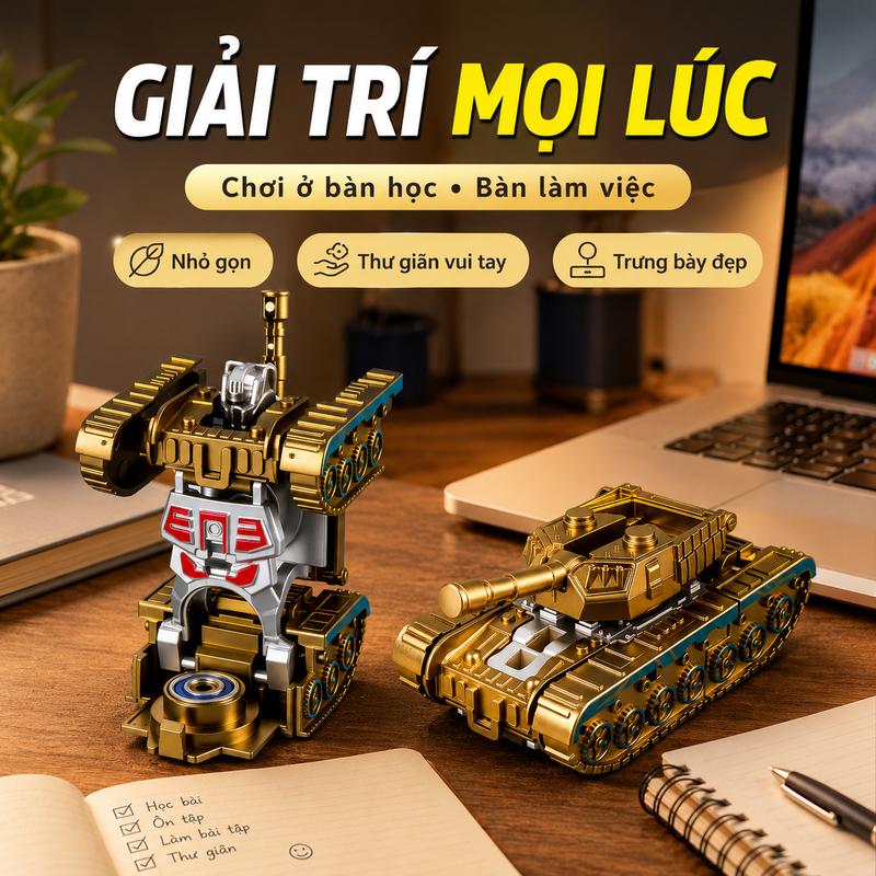Mô Hình Robot Xe Tăng Mini Biến Hình 2 Trong 1, Chơi Sáng Tạo, Dễ Mang Theo, Cực Nổi Bật