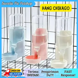 sweetiepie HANG GANTUNG CHICAGO Otomatis Tempat Minum Anjing/Kucing Marmut Kelinci Gantung Pet Hanging Cage Feeder pet water dispenser transparan