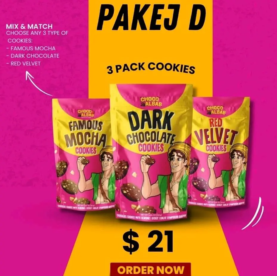 Red Velvet Cookies with White Chips and Almond - Halal Certified Snack cookie
