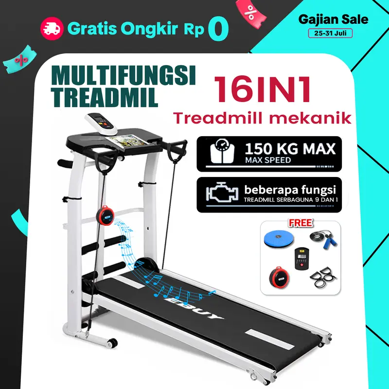 Treadmill Manual MultiFungsi Treadmill in 1-Alat Fitness  Termurah/Treadmill yang tidak tidak ada musik