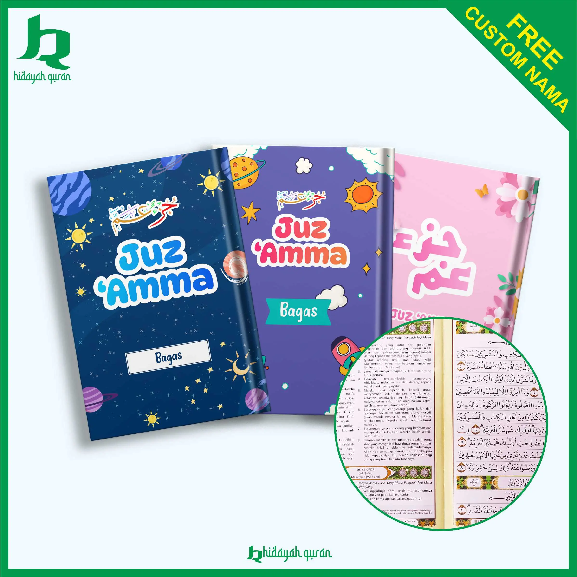 Juz Amma Terjemah Tajwid Warna bisa custom nama Buku Juz 30 Terjemahan | Custem lengkap Alquran