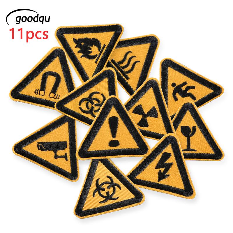 11pcs Signs Traffic Triangular Outdoor Iron On Patches For Clothing ...