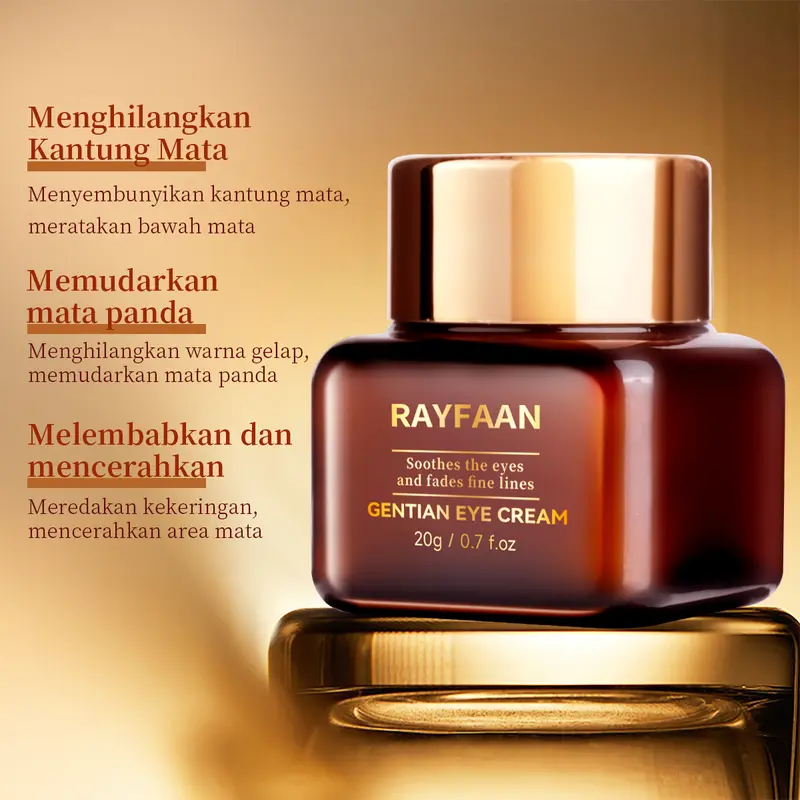 Gentian Eye Cream Eyelift Anti Aging Anti Wrinkle Eyebags Remover Dark Circles Lifting Lighten Reduces Puffiness 20g krim mata, penghilang kantung mata, anti kerut, lingkaran hitam, perawatan mata anti penuaan, pelembab. Mengencangkan Alpukat Mencerahkan 3