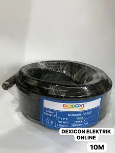 KABEL ANTENA RG6 / Merk Dexicon/ 10 Meter 15 Meter 20 Meter