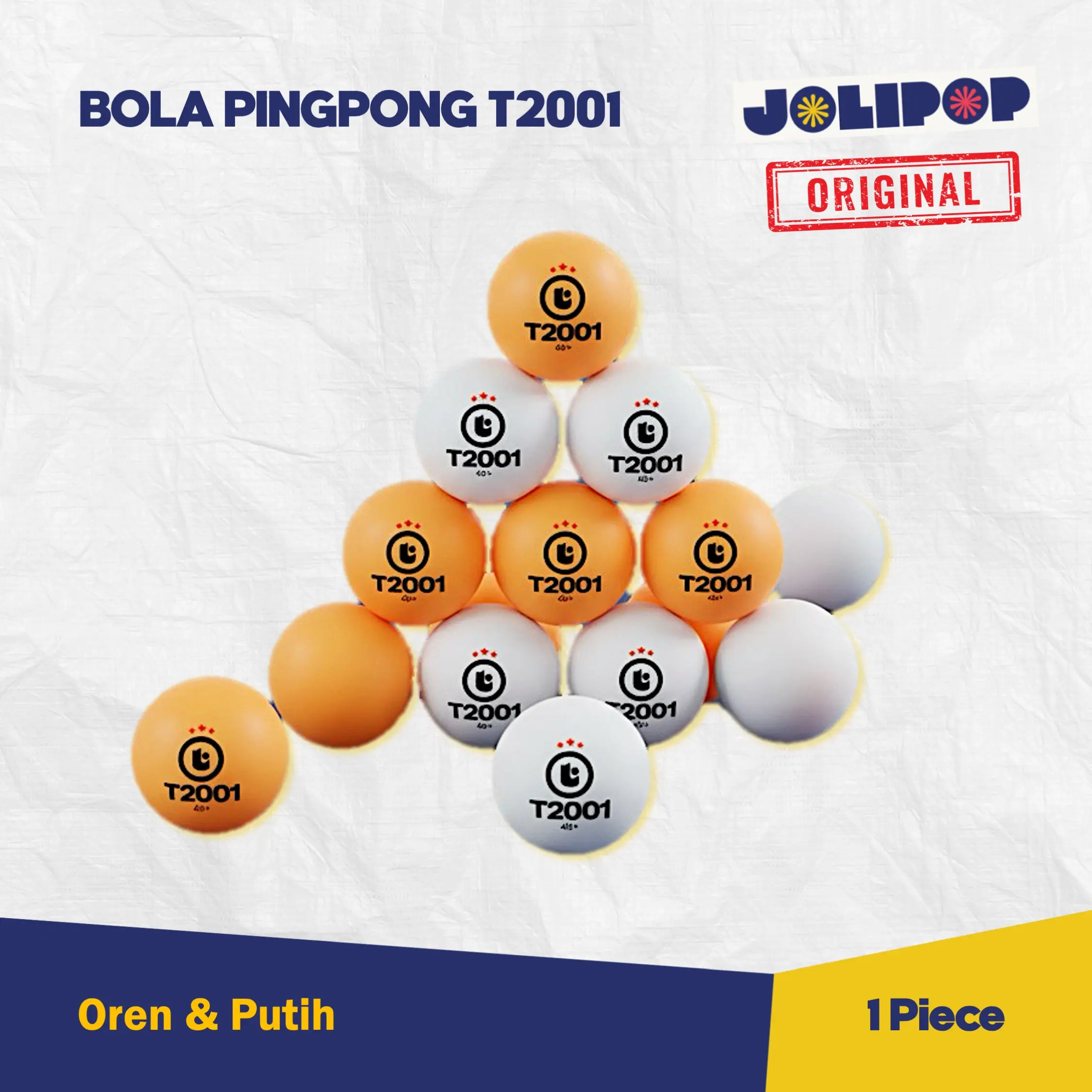T2001 Ping Pong Ball 40+ \ 3 Star Bola Ping Pong \ Tenis Meja \ Table Tennis \ Oranye \ Putih