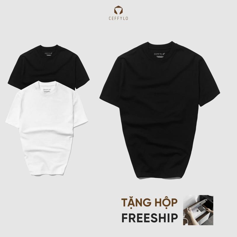 Áo Phông Cộc Tay Nam Màu Đen Ceffylo Chất liệu Cotton Co Dãn 4 Chiều Thoáng Mát Dễ Phối CEFFYLO