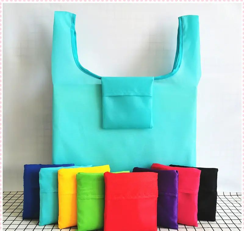 [SG Seller] Foldable Recycle bag tote bag BYOB shopping bag 210 Oxford cloth custom printing Promotional Item