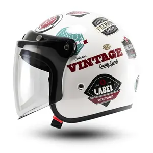 Helm Bogo Retro Motif Vintage Helem Pria Wanita SNI Kaca Motorcycle helm  lokal