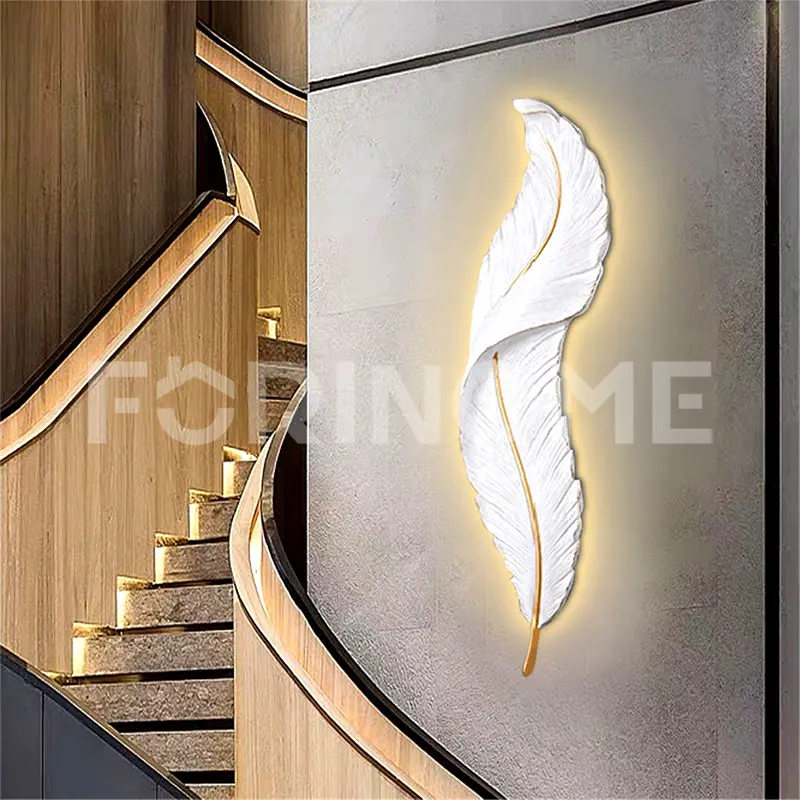 Lampu Dinding Bentuk Bulu Gaya Nordic Minimalis 3 Warna Lampu Hias Dinding LED Untuk Lampu Dinding Kamar Tidur  Ruang Tamu Dekorasi Pencahayaan TV Sofa 2