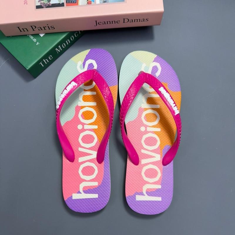 Dép cao su Hồng hoạ tiết dép xỏ ngón tông lào dép boy phố dép nam đế bằng