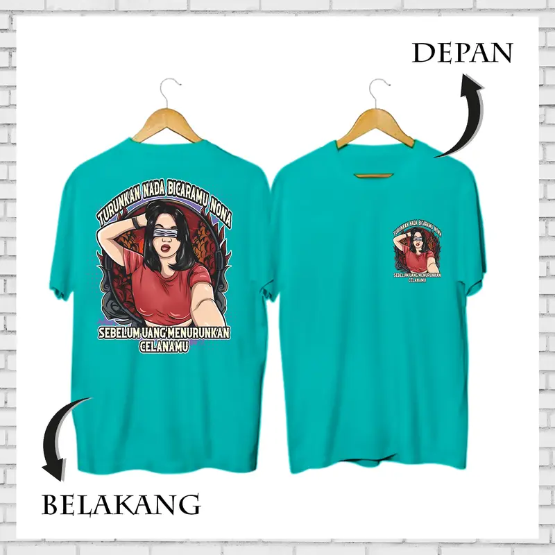 Kaos Dewasa Turunkan Nada Bicaramu Nona Kata-kata Lengan Pendek Keren dan Kekinian MT-02 Baju Distro Combed Pria Pasangan Panjang Oblong Nyaman Lembut Katun Wanita Tangan Atasan Hitam Celana Kerja Polos Couple Setelan 6