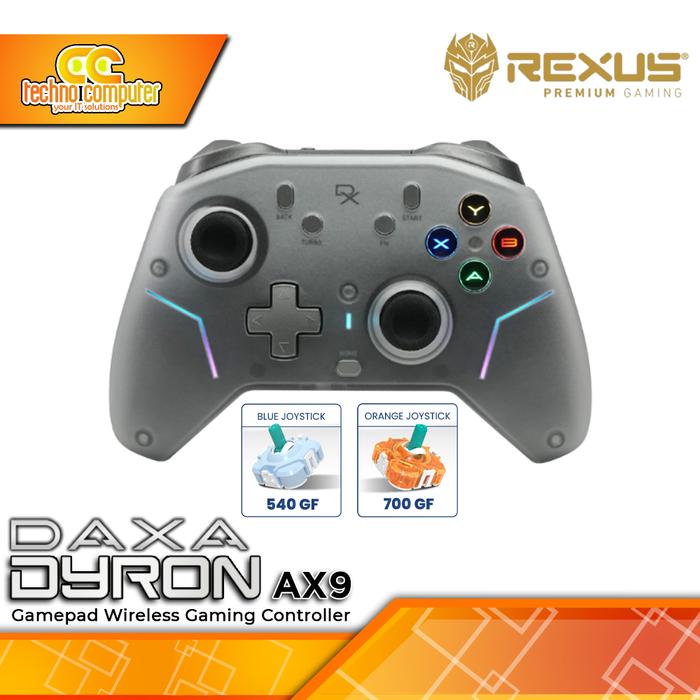 Gambar GAMEPAD WIRELESS REXUS DAXA DYRON AX9 - Hot-Swappable TMR Joystick & Optical Trigger dari Techno Computer Bali Kota Denpasar Tokopedia
