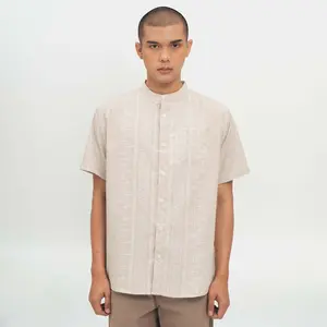 M231 Kemeja Pria Koko Pendek Beige 0810A