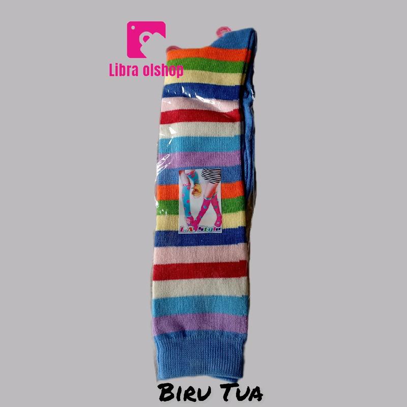 Kaos Kaki Belang Selutut/Kaos Kaki Belang Warna Wanita Dewasa Panjang Garis 4