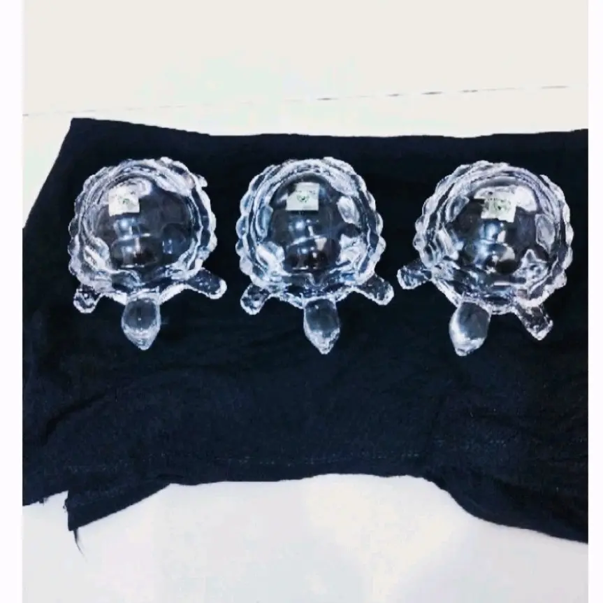 Pajangan kaca Berbentuk kura-kura 1 set 3pcs Capodimonte