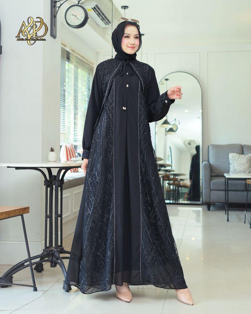 JASMINE DRESS GAMIS BURKAT SULTAN MAHOGANY BURGANDY GAMIS PESTA MEWAH ELEGAN