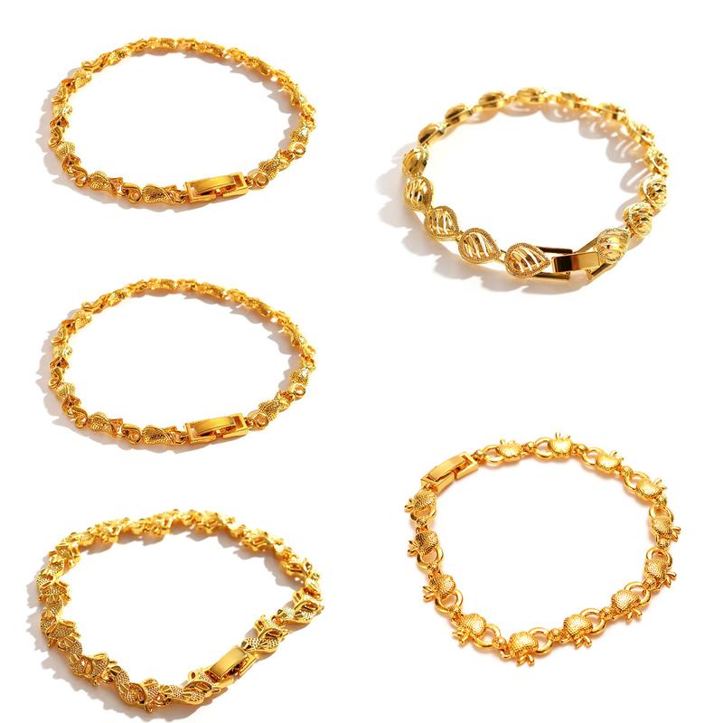 Product Introduction of Copper gold-plated watch chain, Geely bracelet, gold-plated accessories, non fading, non peeling alarm jewelry -24H shipping, free gift jewelry box 7