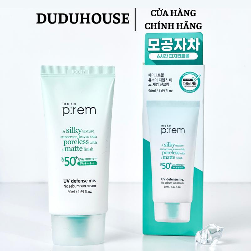 Kem Chống Nắng Make P:rem UV Defense Me. No Sebum Sun Cream 50ml Duduhouse