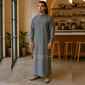 Gamis MF STORE 777 jubah pria kancing sultan gamis pria dewasa lengan panjang gamis pria muslim terbaru kelinian polos Hitam Katun Jubah Putih Navy