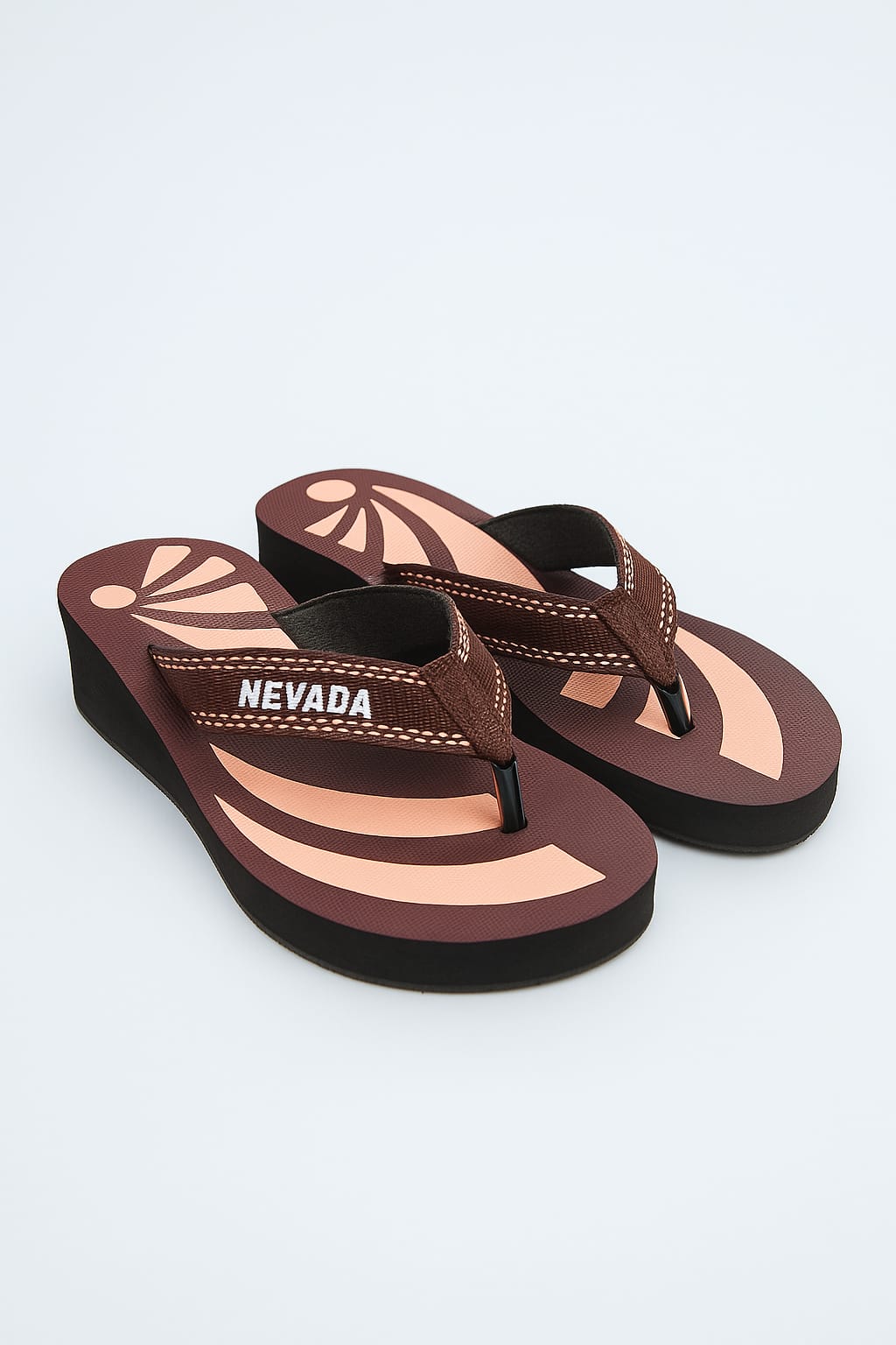 ASHLANADA Sandal Jepit Wanita Terbaru Wedges Spon Motif Tinggi 3cm Sol Karet Padat Bahan EVA Nyaman Untuk Sehari-hari Size 36-40