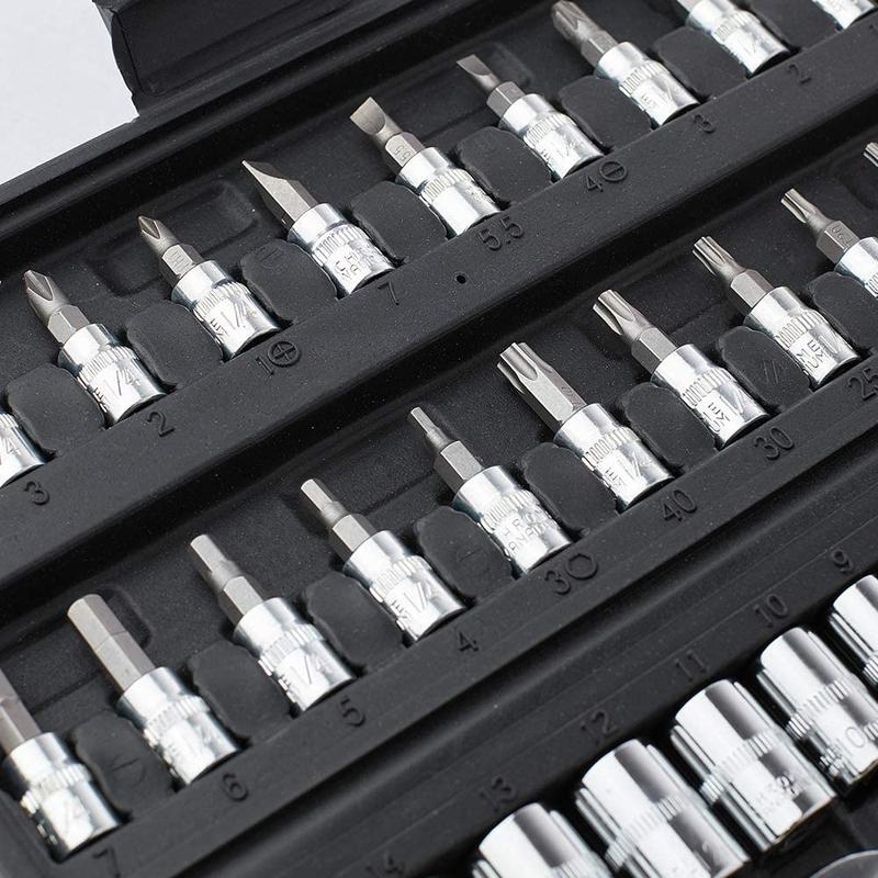 Product Introduction of 【SG Seller】Truslink 46Pcs Ratchet Wrench Socket Tools Set Metric 1/4'' Drive Screwdriver with Free Box Chrome Vanadium Tools Set Cr-V Mechanic for Car, DIY and Repair 8