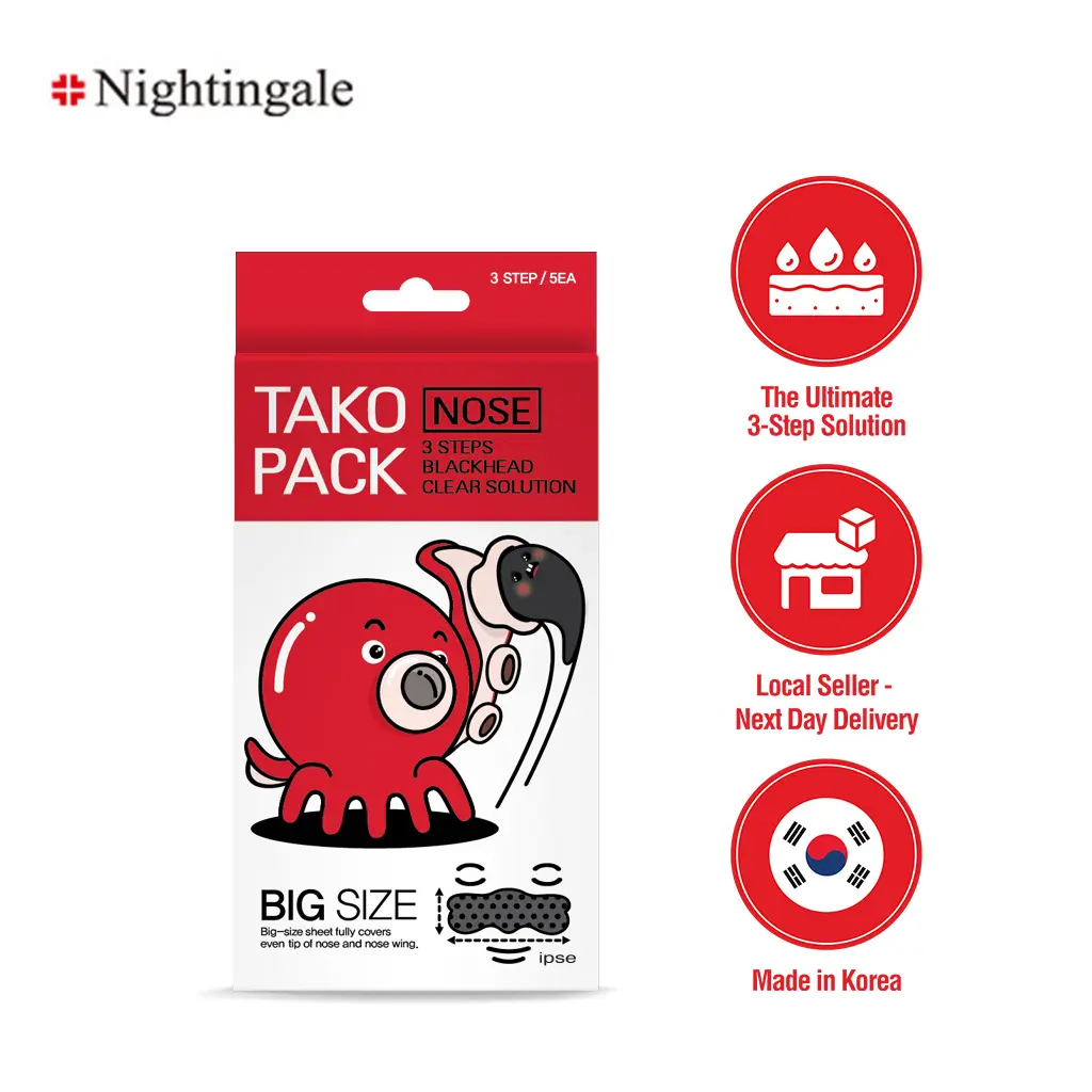 (Exp 06/25) Nightingale Tako Pack (5 Sets of 3) - 3-Step Blackhead Clear Solution for Nose Skincare Comfort