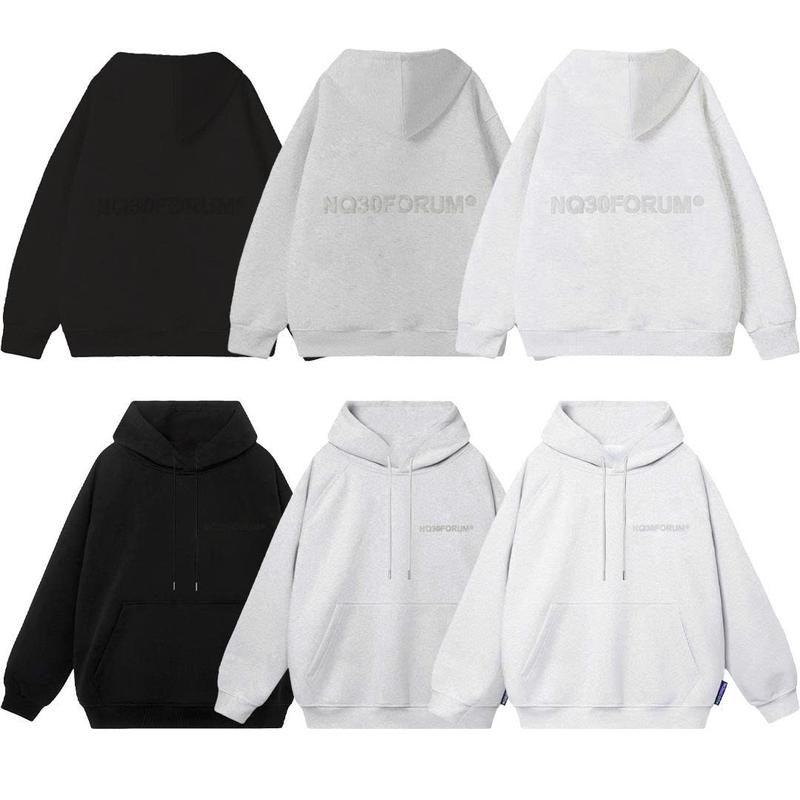 KHÔNG XÙ LÔNG Áo Hoodie Chui Dập Nổi NQ30 NASH Nỉ Cotton Form Boxy Rộng Nam Nữ Unisex