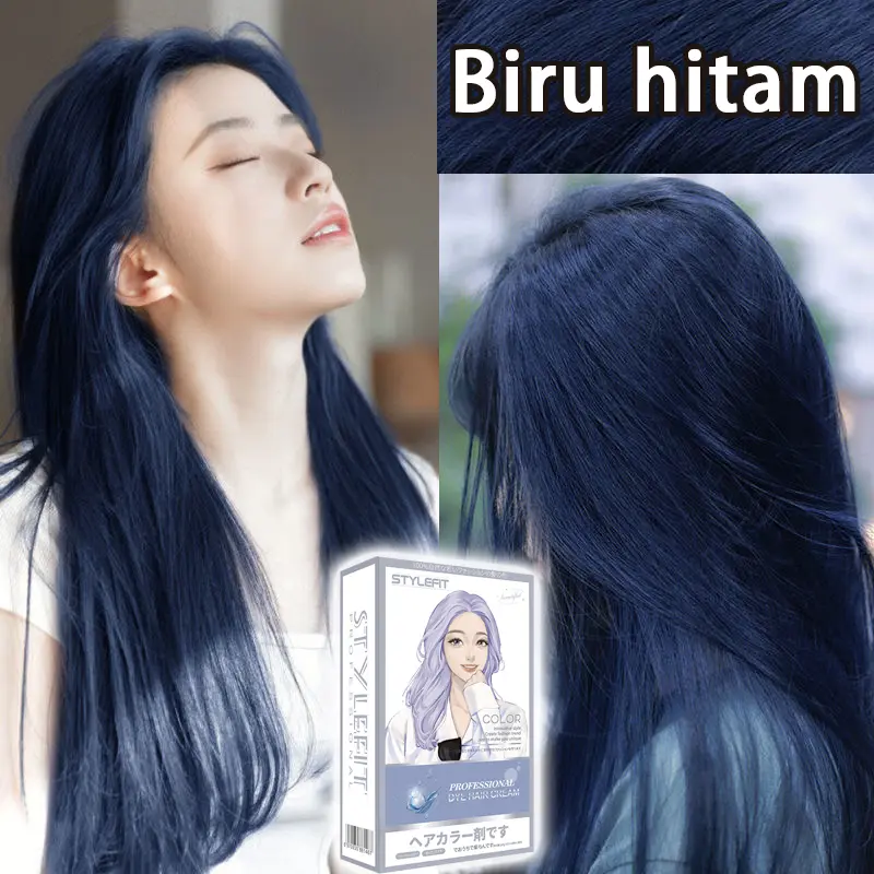 Pengiriman Cepat Biru Hitam Hair Color Tanpa Pemutihan Pewarna Rambut Cat Rambut Warna Ini Membuat Wajah Terlihat Lebih Putih Milk Tea Golden Brown Burgundy Cranberry Red Penghitam Rambut Uban Warna