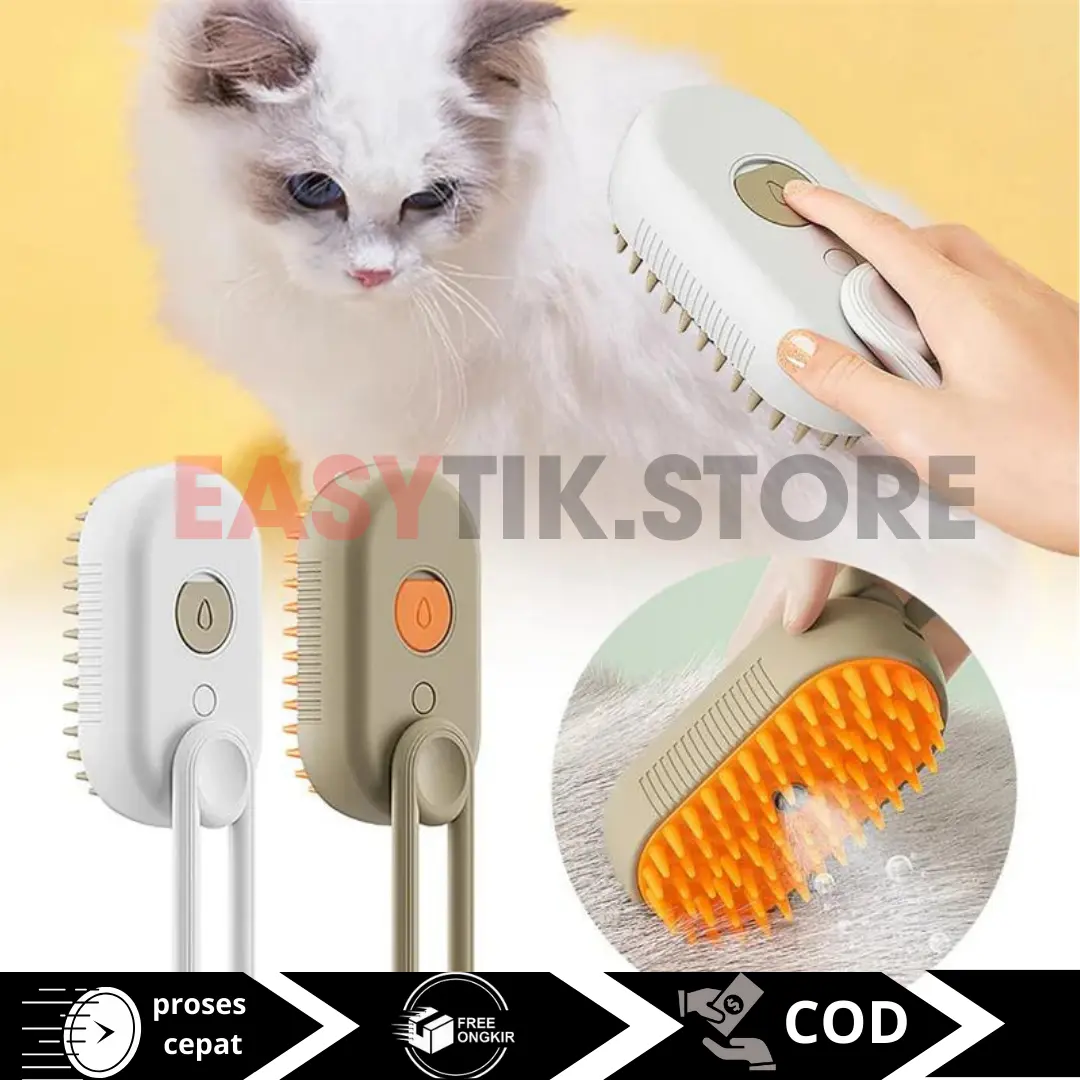 Sikat Pijat Hewan Peliharaan 3-in-1 CAT & DOG dengan Fungsi Semprotan Uap dan Penghilang Rambut