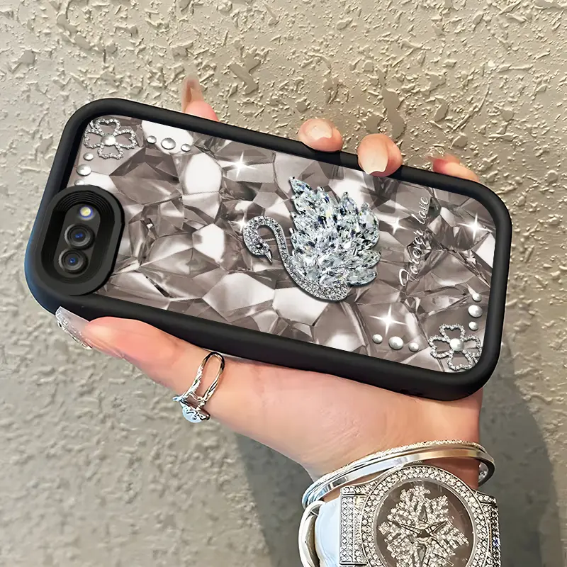 Casing Hp Untuk OPPO A5 A3s A12E Realme C1 Case HP Casing pola Angsa mengkilap Cesing Kasing Kesing Anti jatuh ponsel Silicone
