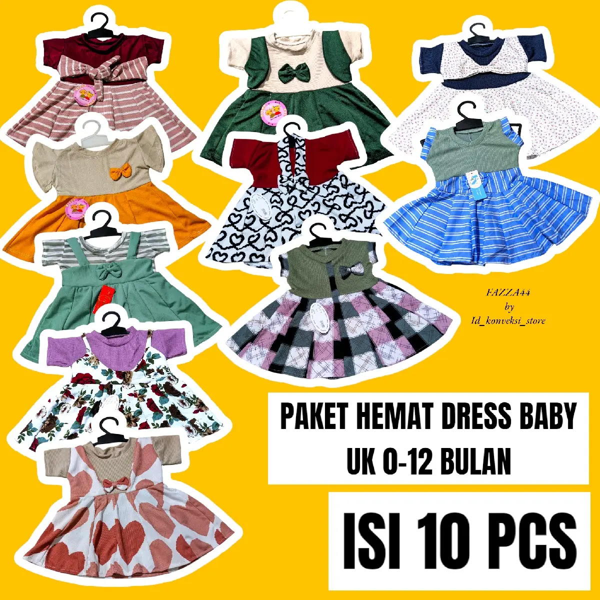(ISI 10 PCS) Paket HEMAT USAHA dres baby 0-1 TAHUN isi 10 pcs MIX