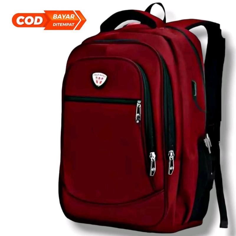 Tas Ransel Laptop Polo Pria Dan Wanita ,SMP,SMA,KULIAHAN,Terbaru TermurahBisa Cod[MERAH] sekolah 0