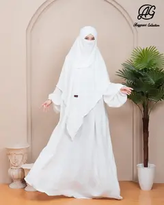 Gamis Candera Set Kerudung Lancip Plus Cadar Tali Tangan Balon Lengan Tali Jari Simple Dan elegan dinamis