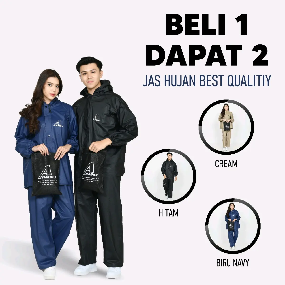 BELI 1 DAPAT 2 Jas Hujan Setelan Dewasa Baju Celana Mantel Hujan Anti Rembes Waterproof Tebal Elastis Tahan Lama