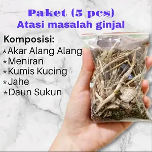 (5 pcs) Wedang Akar Alang Jahe Meniran Kumis Kucing Daun Sukun atasi masalah Ginjal