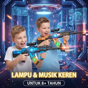 Mainan Sains Sensorik Interaktif - Efek Cahaya LED & Suara Edukatif + Stimulasi Getar Hadiah Anak 8+ Tahun dengan Tali Portable Biru Oranye Lampu Musik Keren Laser Light 8+