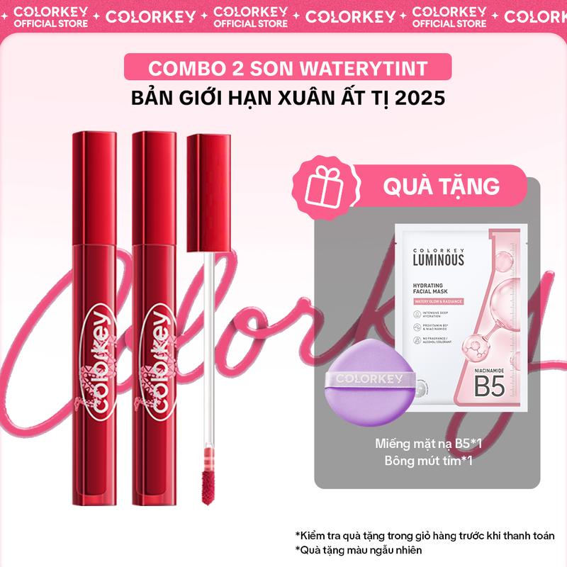[Exclusive Livestream] COMBO 2 Son môi Xuân Ất Tỵ COLORKEY bền màu lâu trôi không dính cốc 1.8g - KLL2L8