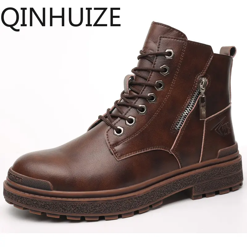 QINHUIZE-Giày Da Chống Thấm Nước Cho Nam, Chống Đâm Thủng, Không Thể Phá Hủy, Giày Bảo Hộ Lao Động Có Đế Chống Trượt 6