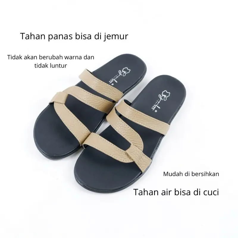 Genuine Leather - Sandal Teplek Wanita Kulit Sapi Silsila Series Flat 8