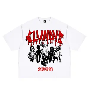 Elevendays 20s Baju Kaos Boxy Fit Oversized Tshirt Childhood Katun Putih Pria Wanita Premium