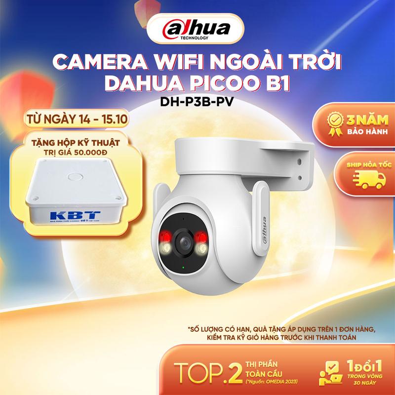 Dahua - Camera Wifi ngoài trời Dahua Picoo B1 - P3B-PV/P5B-PV - Độ phân giải 3MP/5MP - Góc nhìn 360° - xem màu ban đêm- Đàm thoại 2 chiều - Bảo hành 2 năm