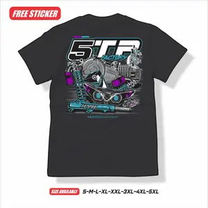Kaos Motor Atasan Pria 5TP Factory 2Smoke  Katun Combed Baju Distro Polos