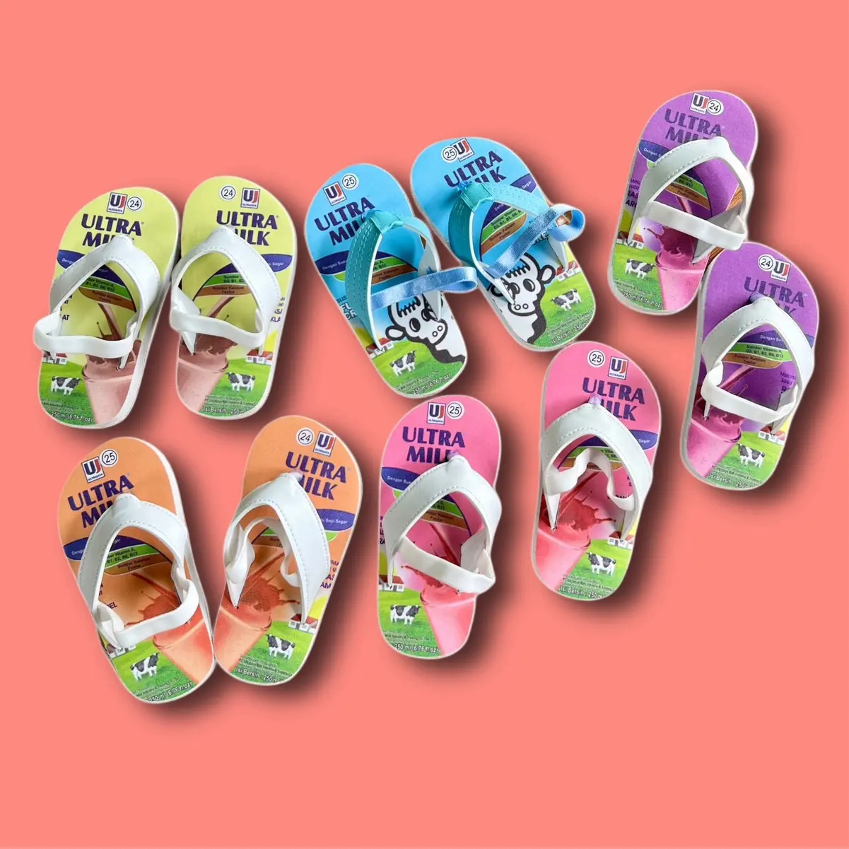 Sandal Jepit Anak Ultra Milk Bayi Usia 1-2 Tahun Fashion Motif Sepatu Kaki - Biru Anak-Anak