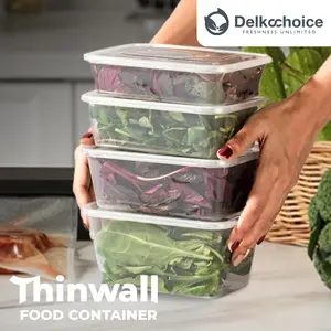 Clear Thinwall Rectangle & Round Delkochoice Kotak Makan Plastik Serbaguna Premium Murah / Take Away Food Container