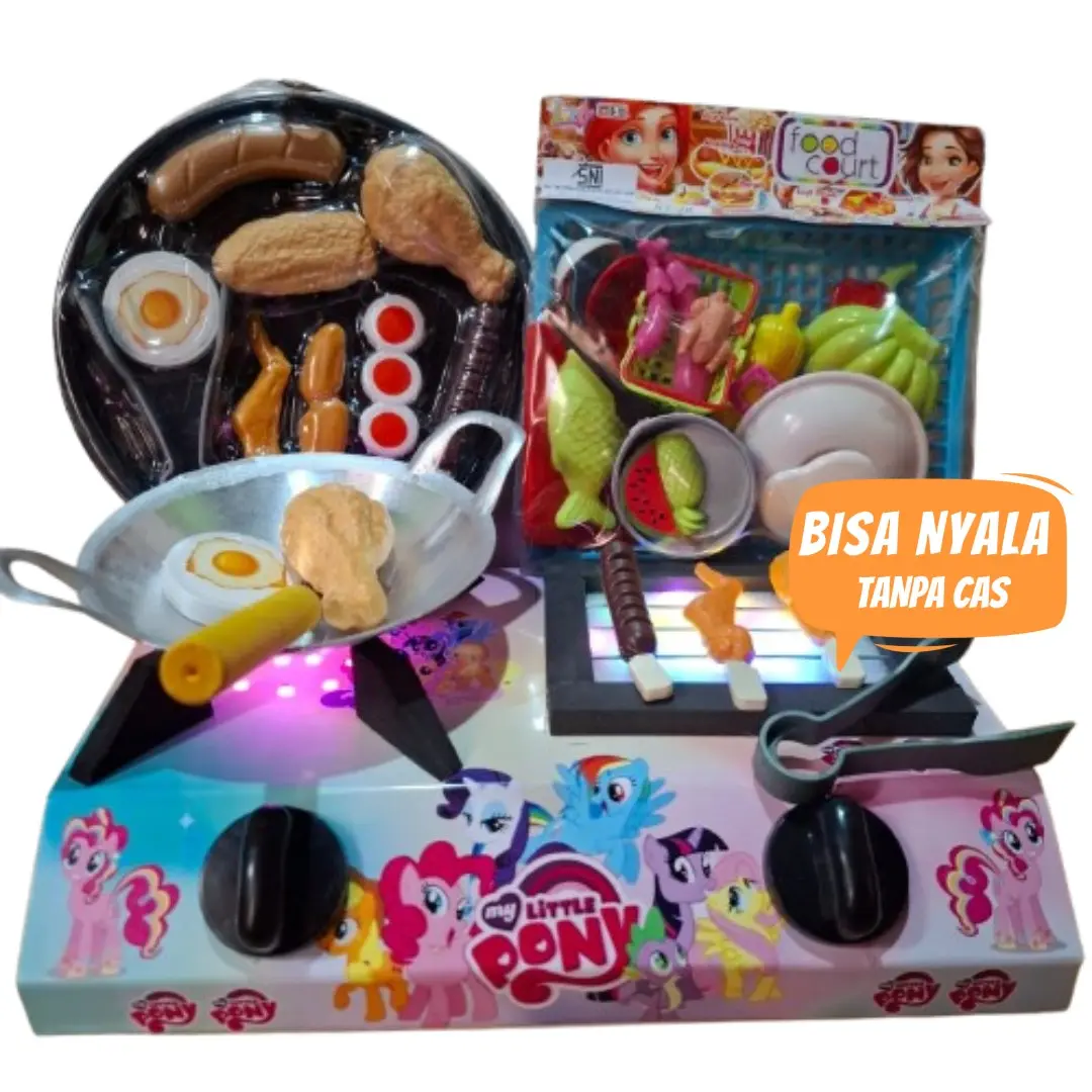Mainan Masak2an Anak Perempuan dengan Kompor Lampu LED Toys