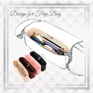 Flap Bag Micro Organizer with Side Zipper/ Dual in Bag insert bag in bag