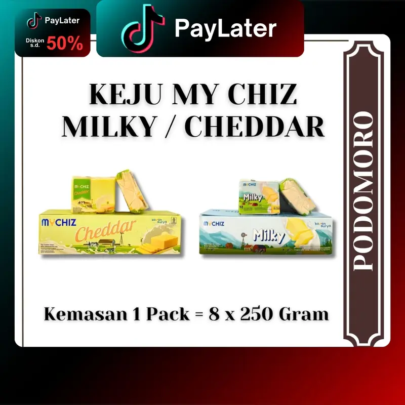 Keju My Chiz Rasa Cheddar / Milky - 1 Pack isi 8 x 250 Gram 0